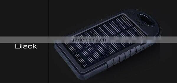 2016 Hotsale Waterproof Solar Power Bank 5000mAh, Portable Solar Charger