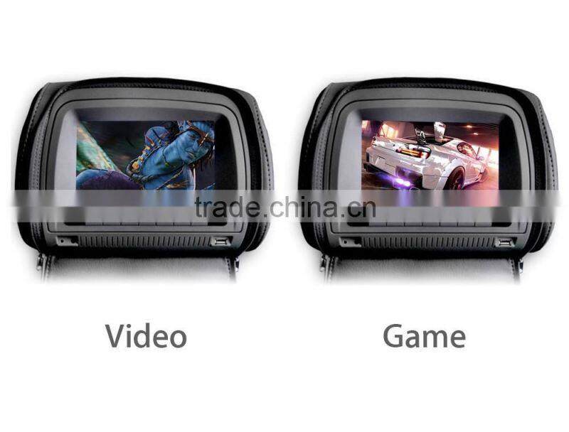 7inch HD Digital Touch screen Car Headrest monitor DVD play