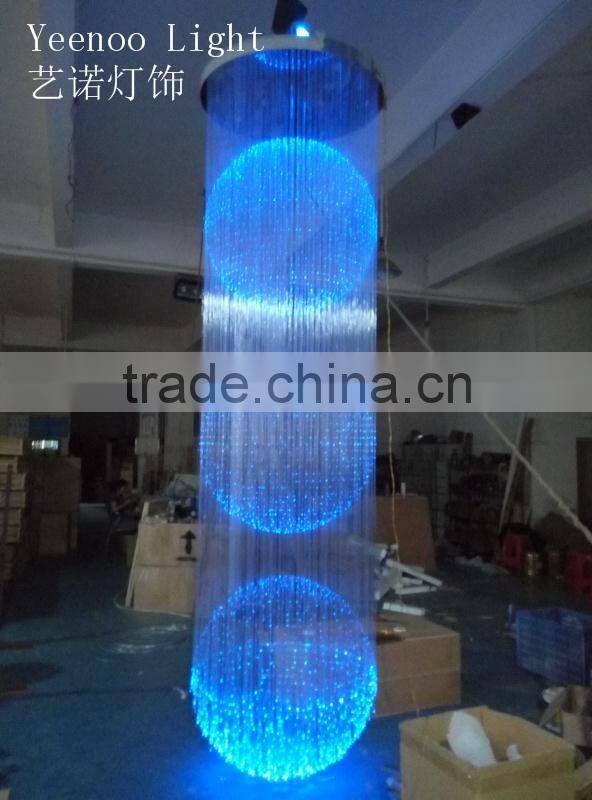3.5 meters long fiber optic chandelier for hotel, casino, restaurant decoration
