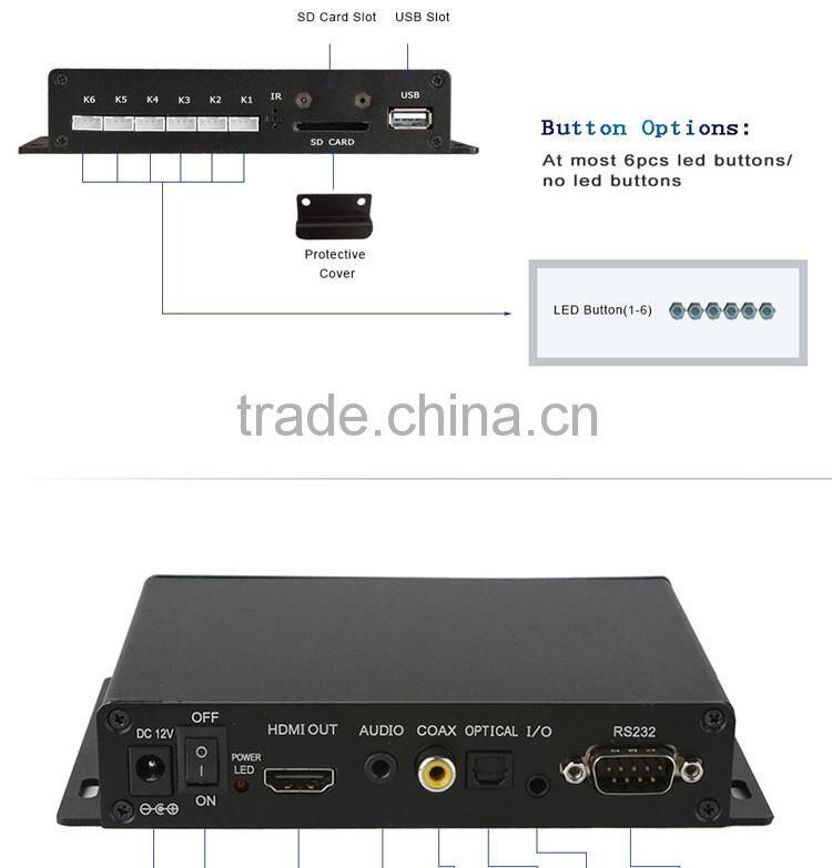 Customized service six led button for stores advertising promotion digital signage software player