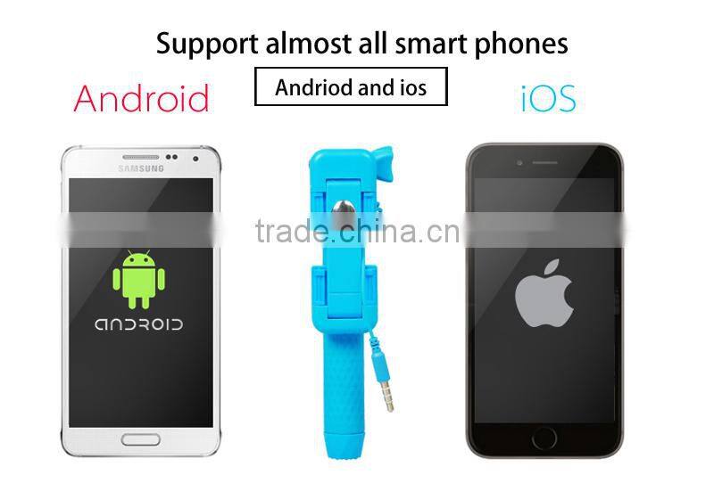 Promotional mini monopod , Cable Take Wired mini Selfie Stick , selfie monopod