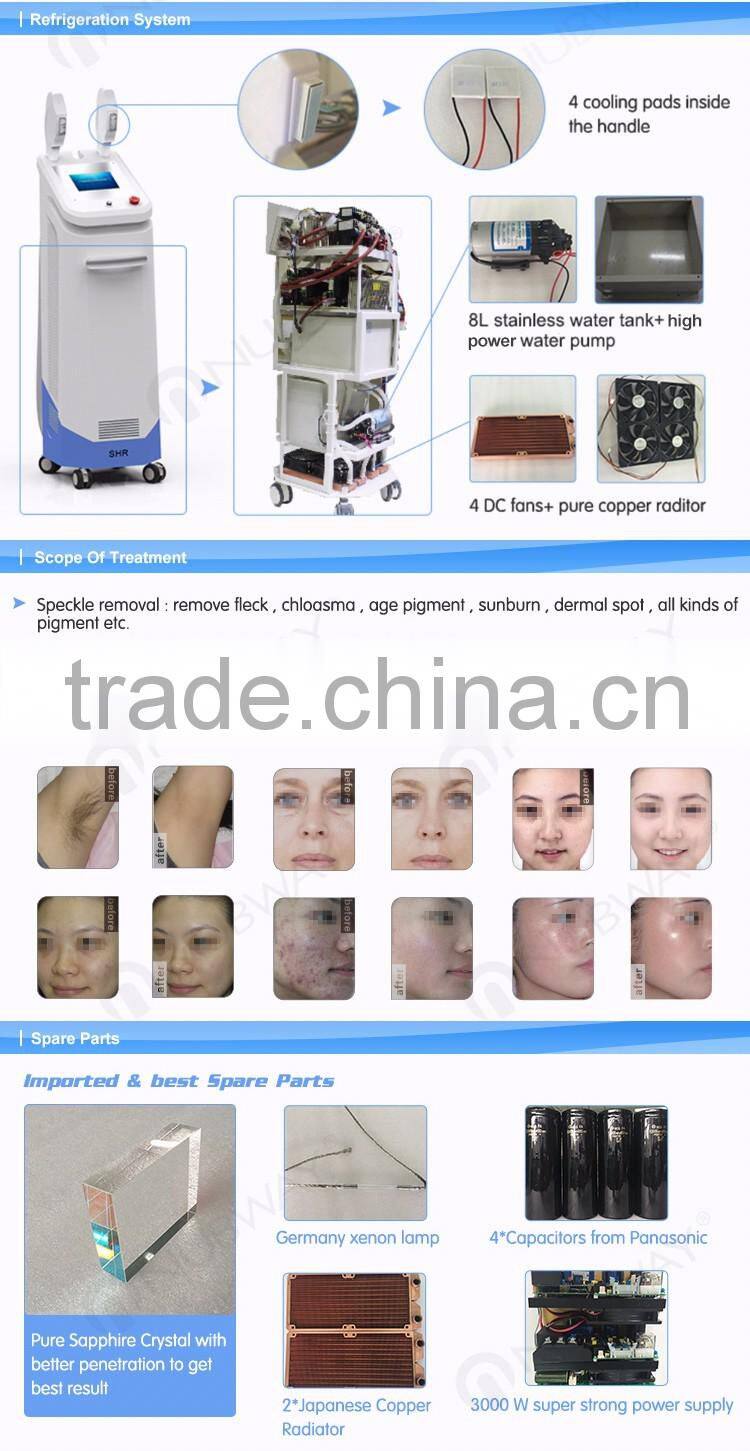 Amazing price ipl shr laser pig hair removal machine for skin rejuvenation