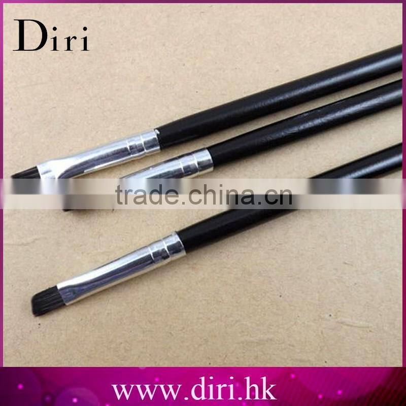 Black angled cosmetic synthetic hair eyeliner brush