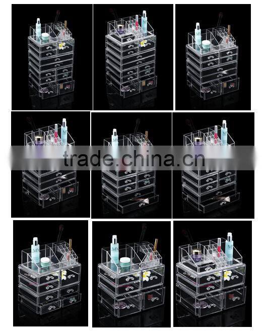 Wholesale Facotry Price 2-Tier Acrylic Cosmetic and Makeup Storage Case Organizer for acrylic drawer storage organizer
