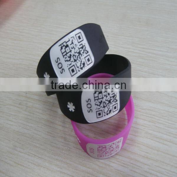 Customized QR code silicoen id bracelet for sports