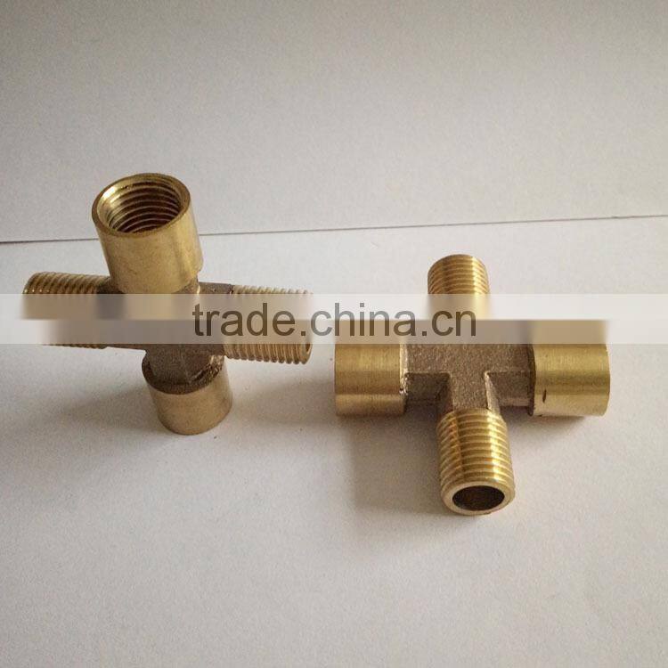 BSP,NPT,male and female ,1/4*1/4 *1/4*1/4forged cross -type brass connector,manifold connectors