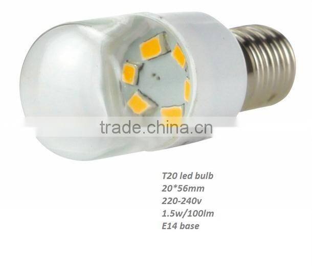 New product T20 led lighting 1.5W clear E14 CE RoHS led bulb