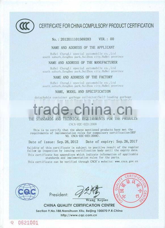 3000L Fonton Forland Mini 4*2 Roll Off Waste Truck