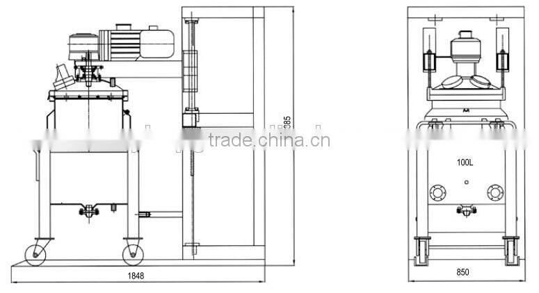 Injection machine vacuum barrel with stirring for insulators