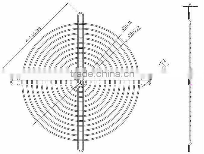 200mm fan cover, metal cover for cooling fans, 20060 cooling fan cover