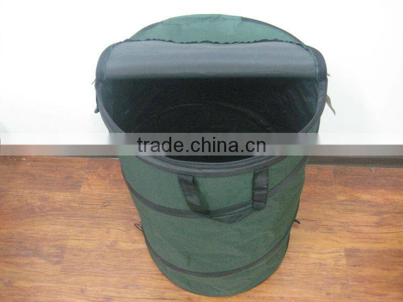 Green Pop Up hamper&Pop Up Portable Organizer with zipper