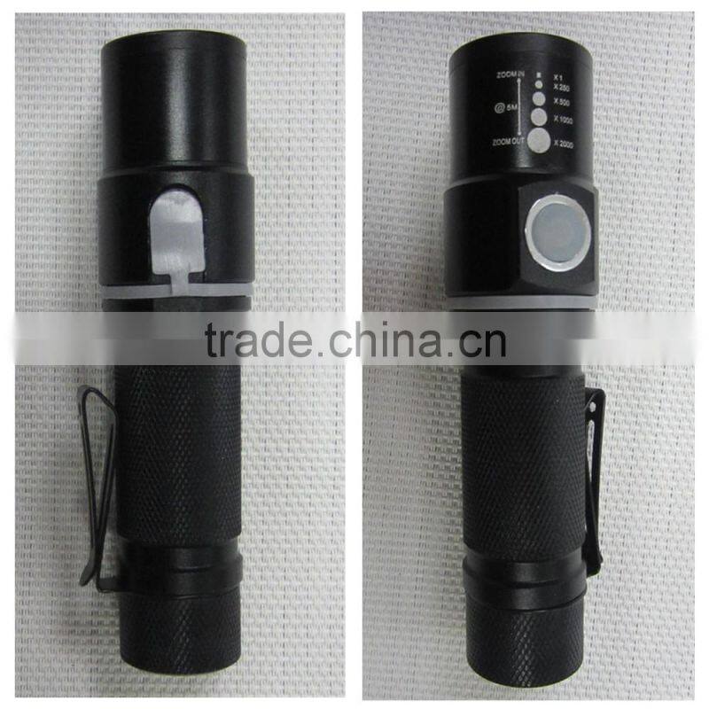 Multifunction 3 Modes Rechargeable Zoom Flashlight Torch Light