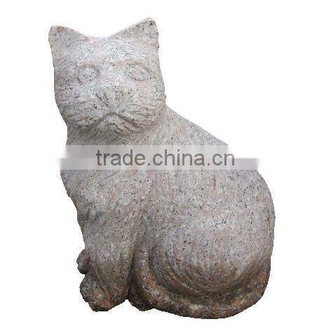 New Carved Stone Animal Cat Statue