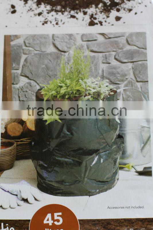 46 Liter Durable PE Grow Bag with 8 Planting Pockets