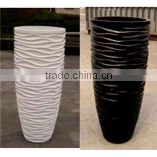 Royal Botanical Resin Round Plant Pot Plant Container Textured Stone Planter Plant QL-66139