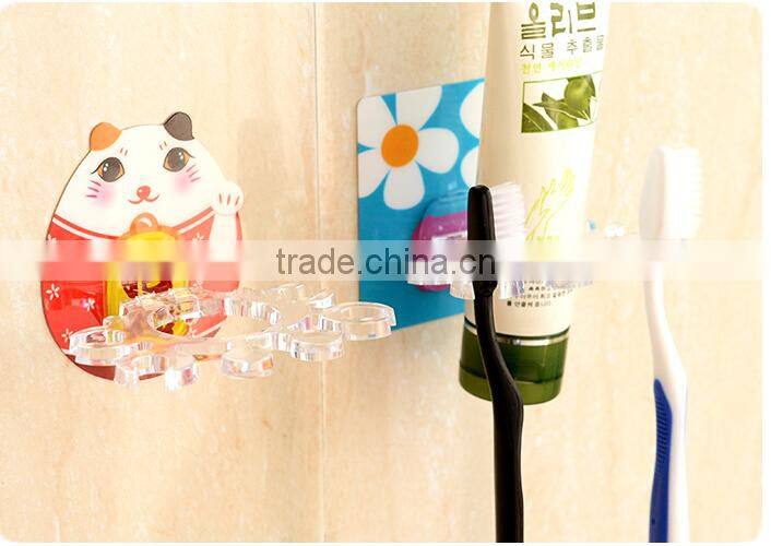 Q058 Creative cartoon style suction wall toothbrush holder