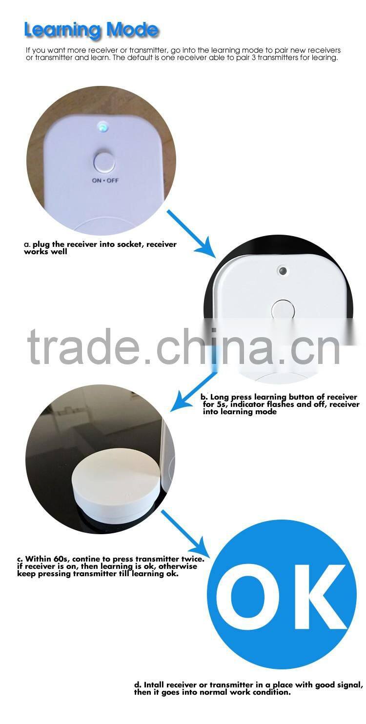 Battery-free Kinetic Energy Wireless Remote control Power Socket