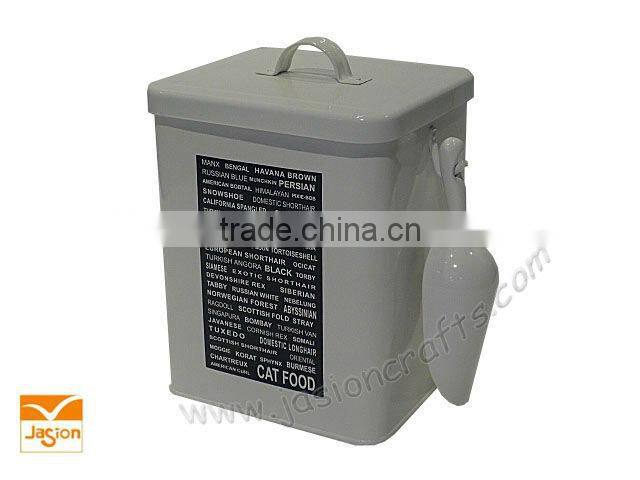 Enamel PET STORAGE BIN / BOWL with scoop