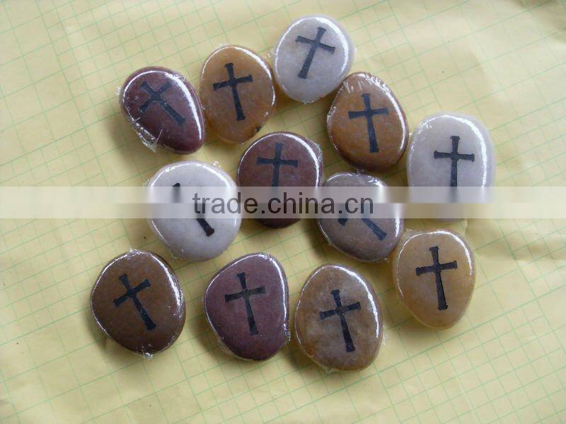 Fish Tanks Stone Rocks Colored Decorative Glass Marbles with Carved Letters