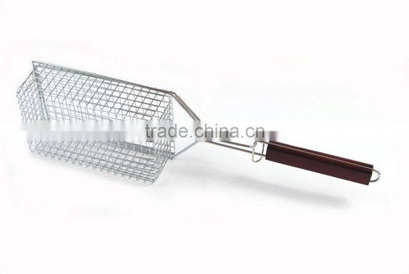 double handle stainless steel barbecue bbq grill wire mesh net