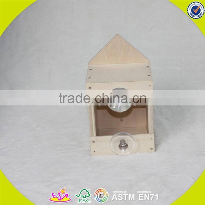 2017 new fashion funny children wooden bird house W03B049
