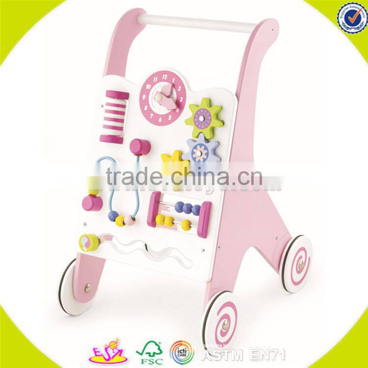 wholesale useful wooden stroller walker educational kids wooden stroller walker toy best wooden stroller walker W16E031