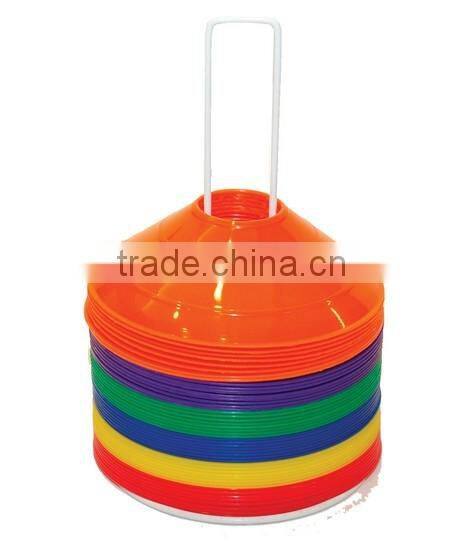 Multi Color Durable Agility Sport Disc Cone Set with Plastic Carrier