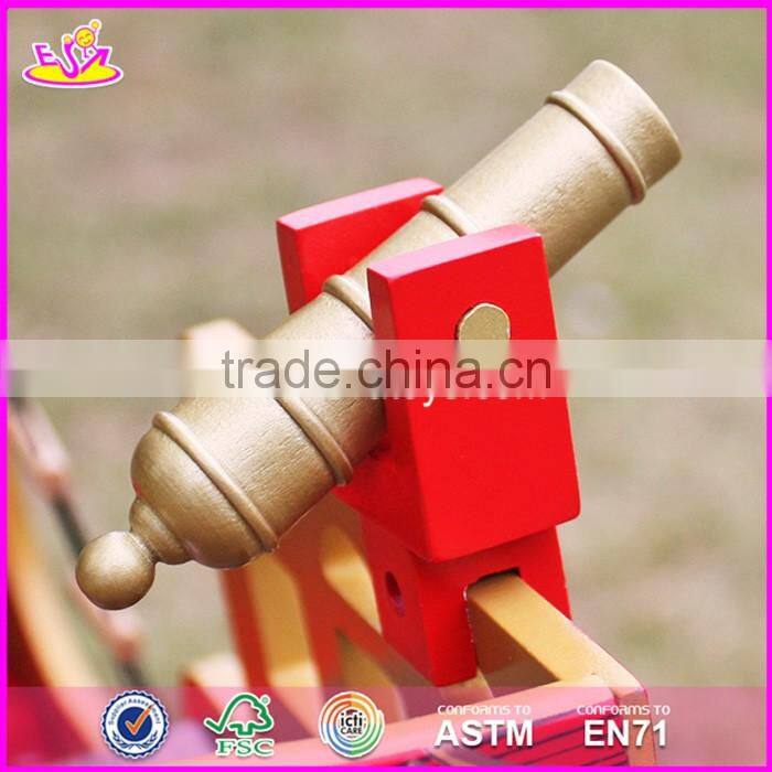 2017 Top fashion children imagine shark bite pirate ship wooden toy pirate ship & pirate play set W03B060-S