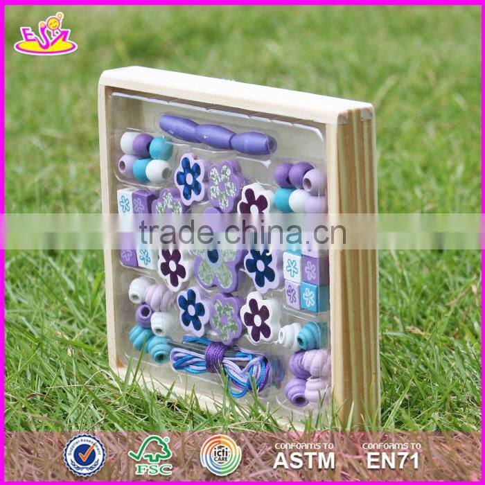 2017 new design children threading beads wooden educational toys for 4 year olds W11E061