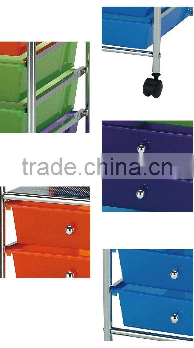 New colorful design plastic storage trolley, GOB-156 -6 tier drawer storage cart