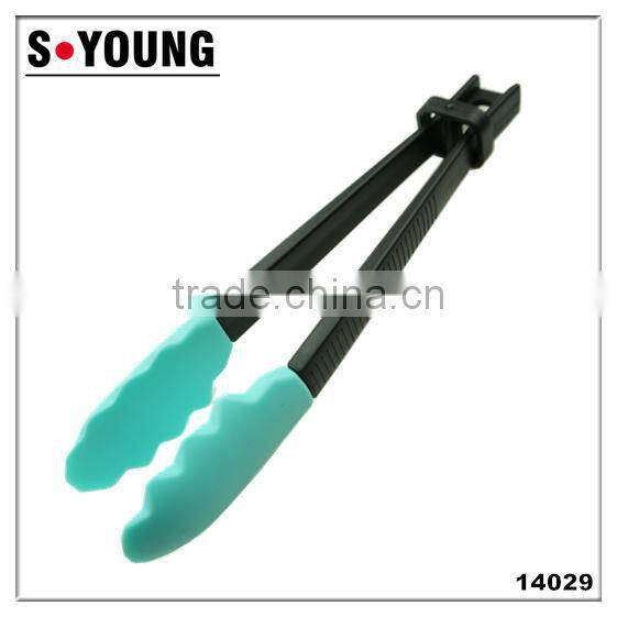 14029 New Style Kitchen and Barbecue Grill Tongs Silicone Plastic Handle Food Tong