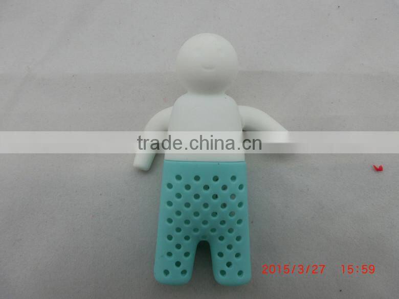 Hot Sale New Design Funny Ceramic Silicone tea infuser, Tea Man tea infuser