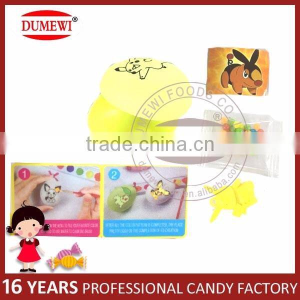 Promotional DIY Easter Egg Painting Toy Candy with Tattoo