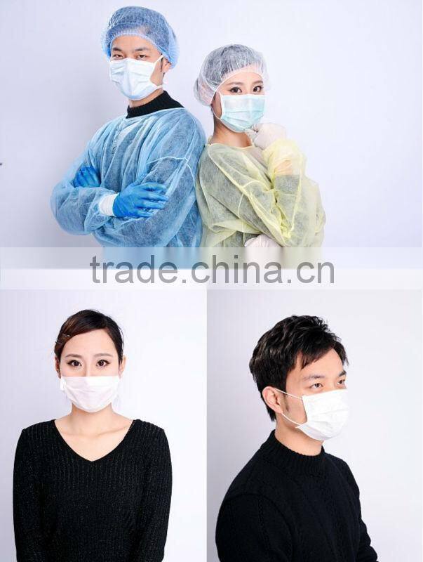 PP Nonwoven Disposable medical cotton face mask 3ply 2016 new style