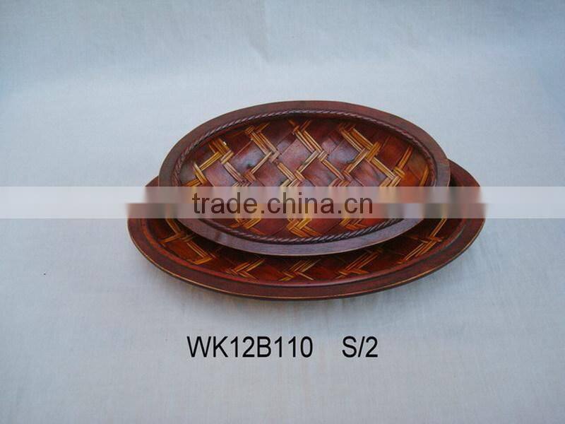 decorative bamboo plates in various shape