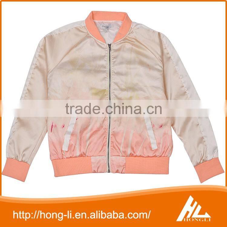 Wholesale custom reversible embroidered bomber jacket