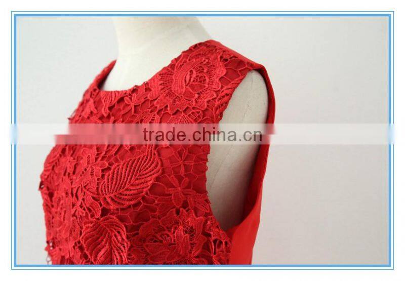 Latest Red Embroidery Lace Suit Dress For Women Wedding