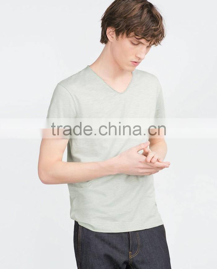 Causal cotton v neck t shirt with wholesale price
