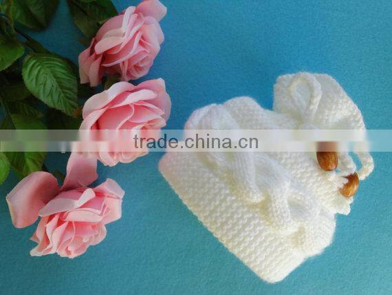 Wholesale Pure Colors Winter Knitting Beanies Baby Kids Bowknot Crochet Hats