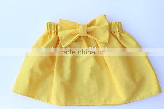 Wholesale children's boutique clothing yellow bowknot skirt plus size dressy skirts