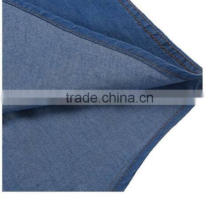 Casual long sleeve slim fit button denim shirts with pockets