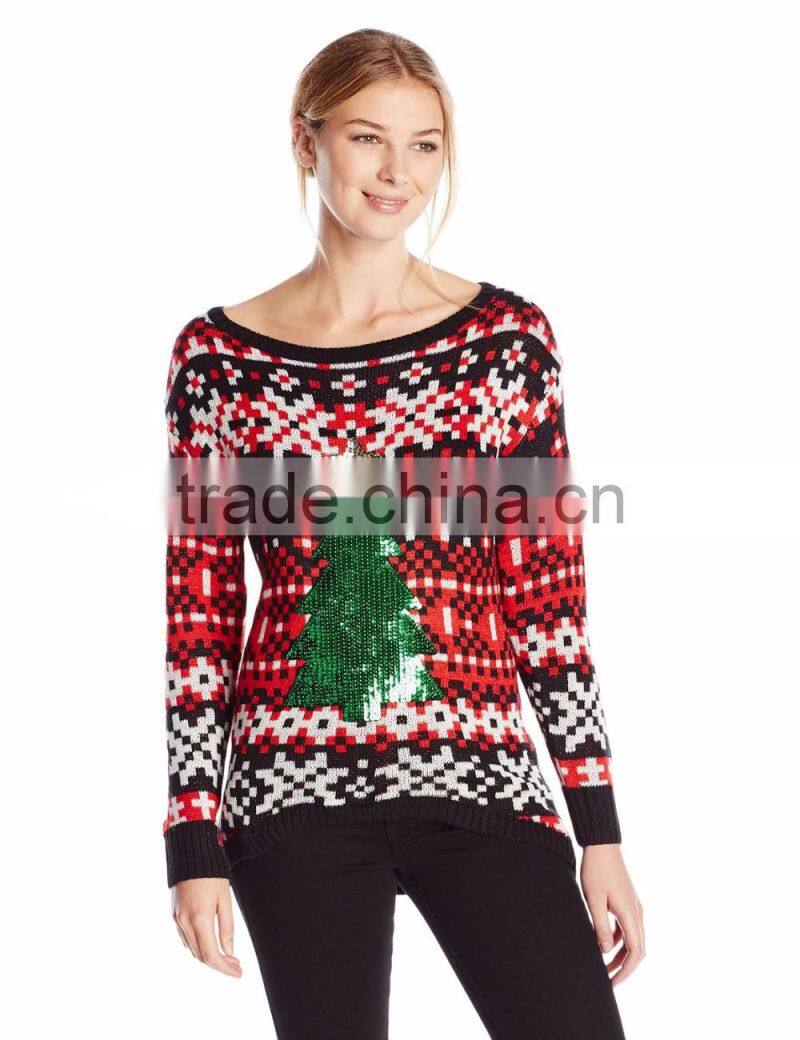 women red white sweater pixelated pattern christmas jumper knitting patterns for adults