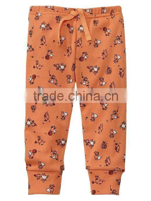 BOYS COTTON STRIPED PANT WITH SOLID WAIST BAND & CUFFS