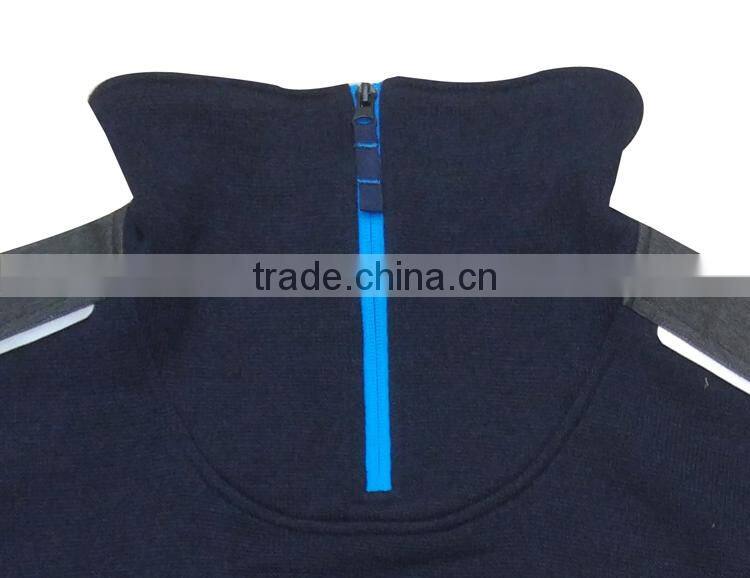 Hot sales 1/4 zipper mens weaving wear hiking knitted bomber jacket