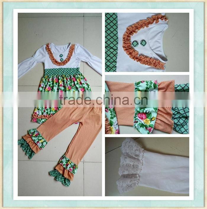 wholesale children's boutique clothing best selling products 2017 in usa rural style girl long sleeve suit