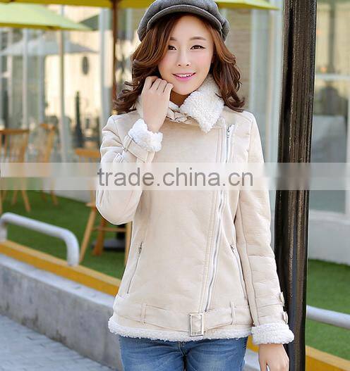 High Quality Custom Sheep Skin Bomber Leather Jacket With Hot Fur Collar