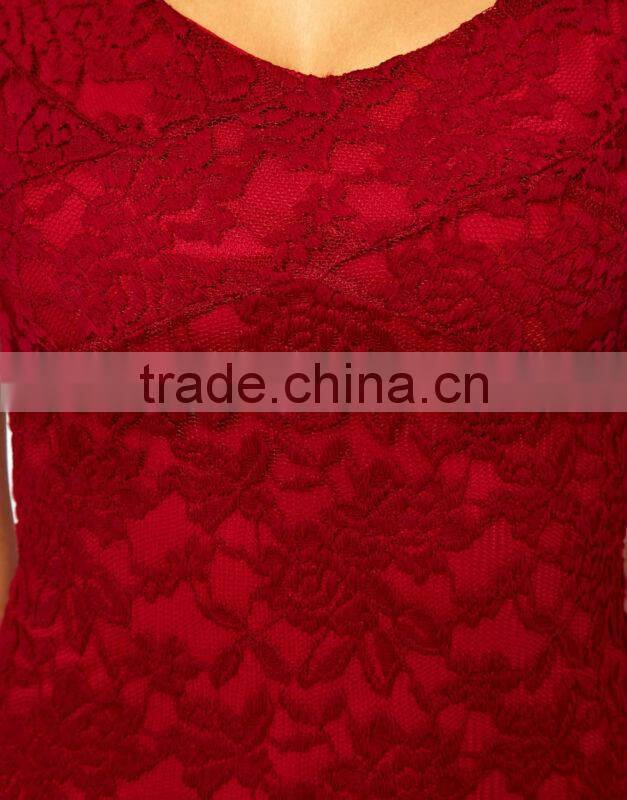 Midi Body-Conscious with Lace Off Shoulder