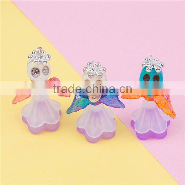 Acrylic & Resin Halloween Pendants Angel Multicolor Skeleton Skull 31mm x 20mm