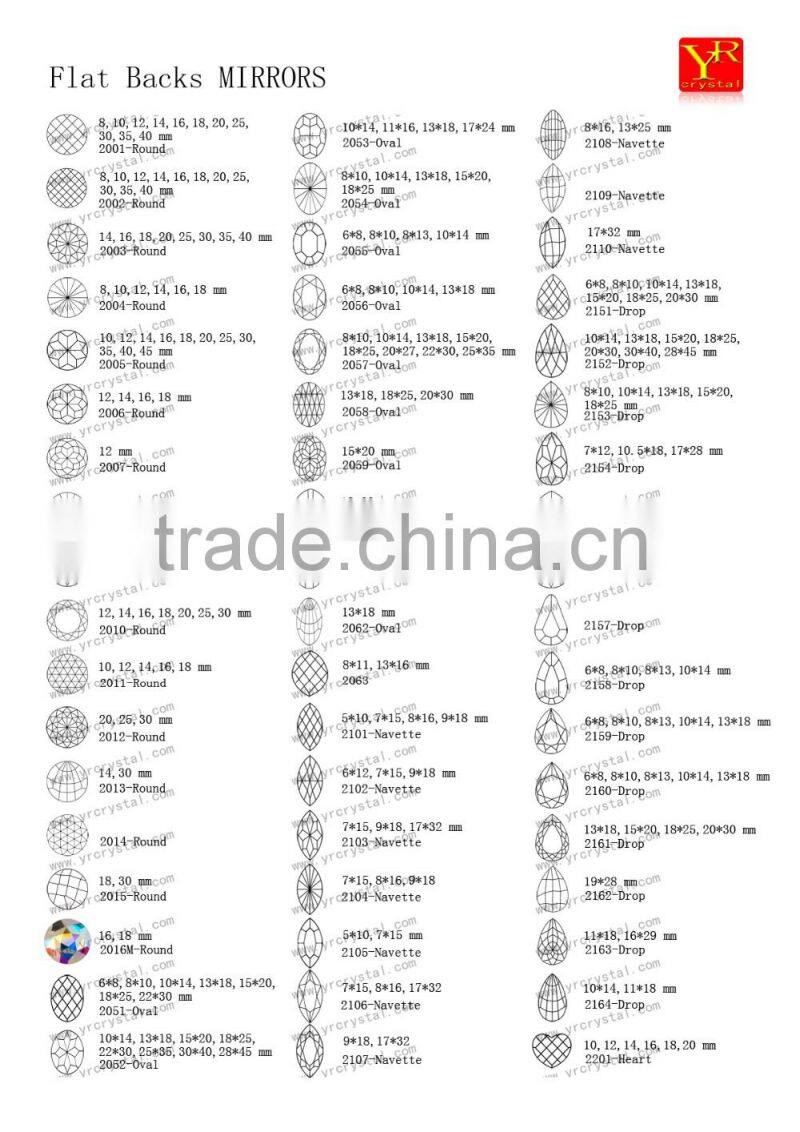 Flat back glass stones fancy glass crystal square stones