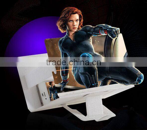 New Folding Portable PU Leather Book Style Magnifier Glass Screen HD Amplifier For Mobile Phone